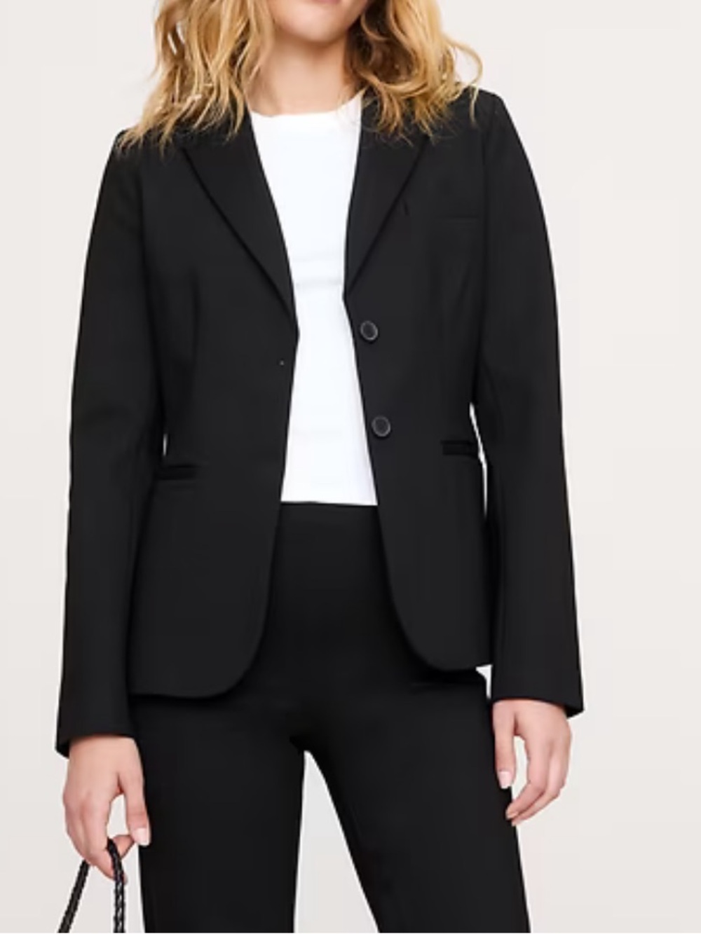 Banana Republic Slim Everywhere Ponte Blazer Black Petite 0P Tailored Stretch